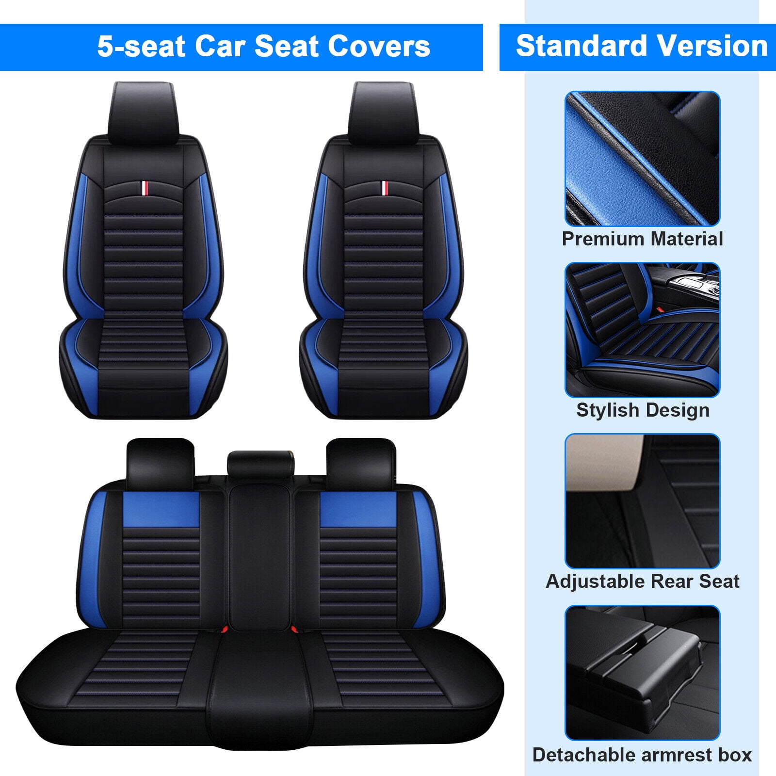 Auto Sitzbezüge Sitzauflage für Hyundai Santa Fe Sonata Schwarz