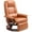 Light Brown, variant on Reclining Chair, Swivel Recliner Chair with Footrest, Armrest, and Wood Base for Living Room, Faux Leather, Light Brown