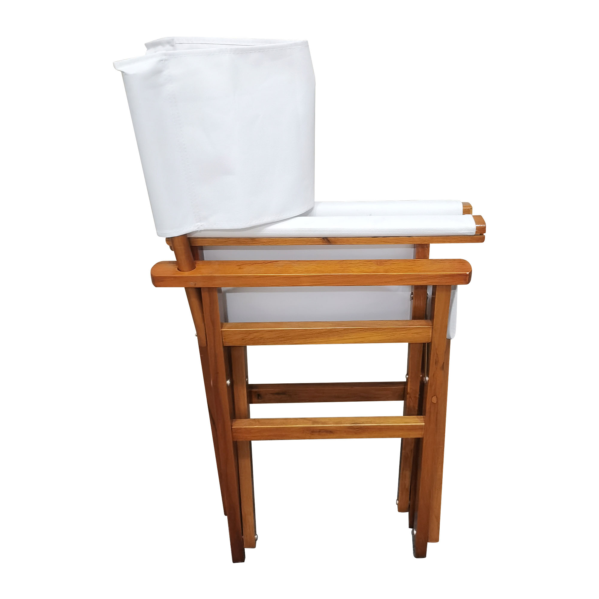 Outdoor Folding Chairs, Director Chairs, Wooden Canvas Folding Director Chair, Set of 2 Chairs with Solid Populus Wood Frame, Foldable Design for Patio Garden Camping Events, Natural