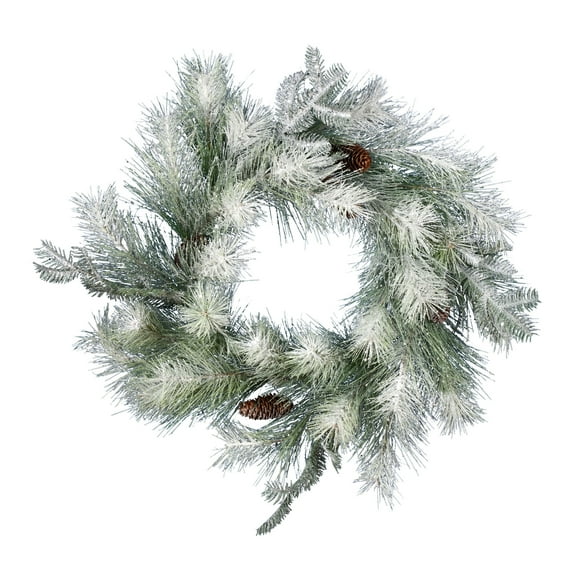 Vickerman 24" Frosted Ansell Pine Artificial Christmas Wreath, Unlit