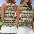 thumbnail image 4 of Jeiento Couples Matching Golf Shirts Sunflower Aztec Quick Dry Men's Short Sleeve Shirts & Women's Sleeveless Tank Top 2 Piece Golf Outfit Set for Tennis, Hiking, Outdoor Sports, 4 of 7