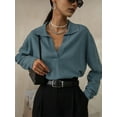 thumbnail image 4 of Women'S V Neck Long Sleeve Sweaters Dressy Casual Business Basic Knit Pullover Top Blue One size, 4 of 7