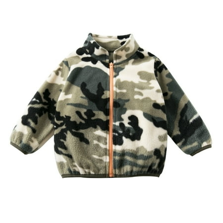 

GYRATEDREAM Toddler Boys Girls Polar Fleece Lined Sherpa Full-Zip Jacket Soft Warm Sweatshirt Outerwear Fall Winter Coat for 1-6Y Camouflage