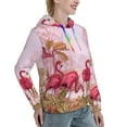 thumbnail image 6 of Daiia Flamingos In The Tropical Forest Pattern Women's Fashion Hoodies & Sweatshirts with Kangaroo Pocket Hooded Sweatshirt with Eye-catching Drawstrings-X-Large, 6 of 7