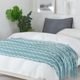 thumbnail image 2 of Bourina Fluffy Chenille Knitted Throw Blanket 50" x 60"—Soft and Cozy for Sofa, Chair, Blue, Adult, 2 of 8