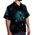 thumbnail image 2 of Cancer Constellation Men's Short Sleeve Casual Printed Button Down Beach Shirt - Summer Unisex Top, 2 of 6