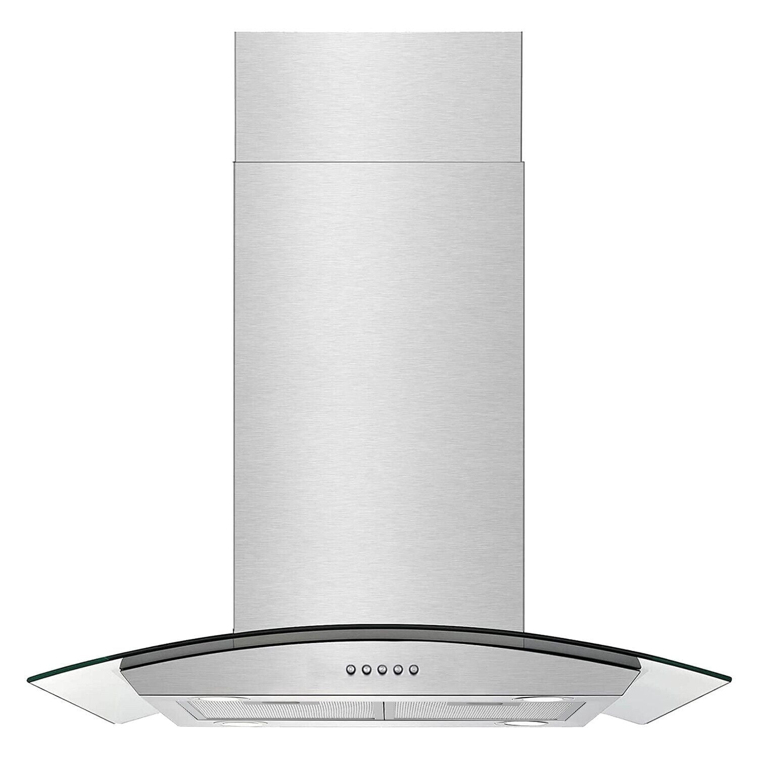 Joeaonz Island Mount Range Hood in Stainless Steel with LED Lights & Easy-Clean Filters, 120V