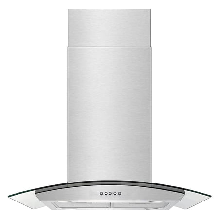 Joeaonz Island Mount Range Hood in Stainless Steel with LED Lights & Easy-Clean Filters, 120V