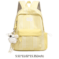 thumbnail image 2 of Cute Aesthetic School Backpack, Spacious Backpack with Pendant, Lightweight Breathable Bookbag for Middle School College (Yellow), 2 of 10
