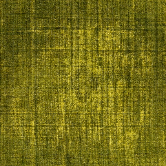 Ahgly Company Indoor Square Oriental Yellow Industrial Area Rugs, 5' Square
