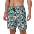 thumbnail image 1 of Balery PUG HEAD And Flower Bañador para hombre, shorts de playa de secado rápido con entrepierna y forro de compresión-X-Large, 1 of 6