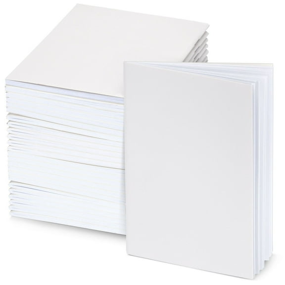 24 Pack Unlined Journals Notebooks, Blank Books To Write Stories (White, 4.3x5.5 In)