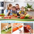 thumbnail image 2 of QUETO Lot de 2 éplucheurs, éplucheurs en acier inoxydable de qualité supérieure, éplucheur de fruits et légumes, le dernier éplucheur amélioré avec poignée ergonomique antidérapante et lame tranchante, 2 of 5