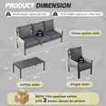 thumbnail image 3 of YODOLLA 7-Piece Patio Furniture Sets with 4 Retractable Chairs & Coffee Table, 10 Seat Patio Conversation Set Outdoor Furniture in Dark Gray, 3 of 9