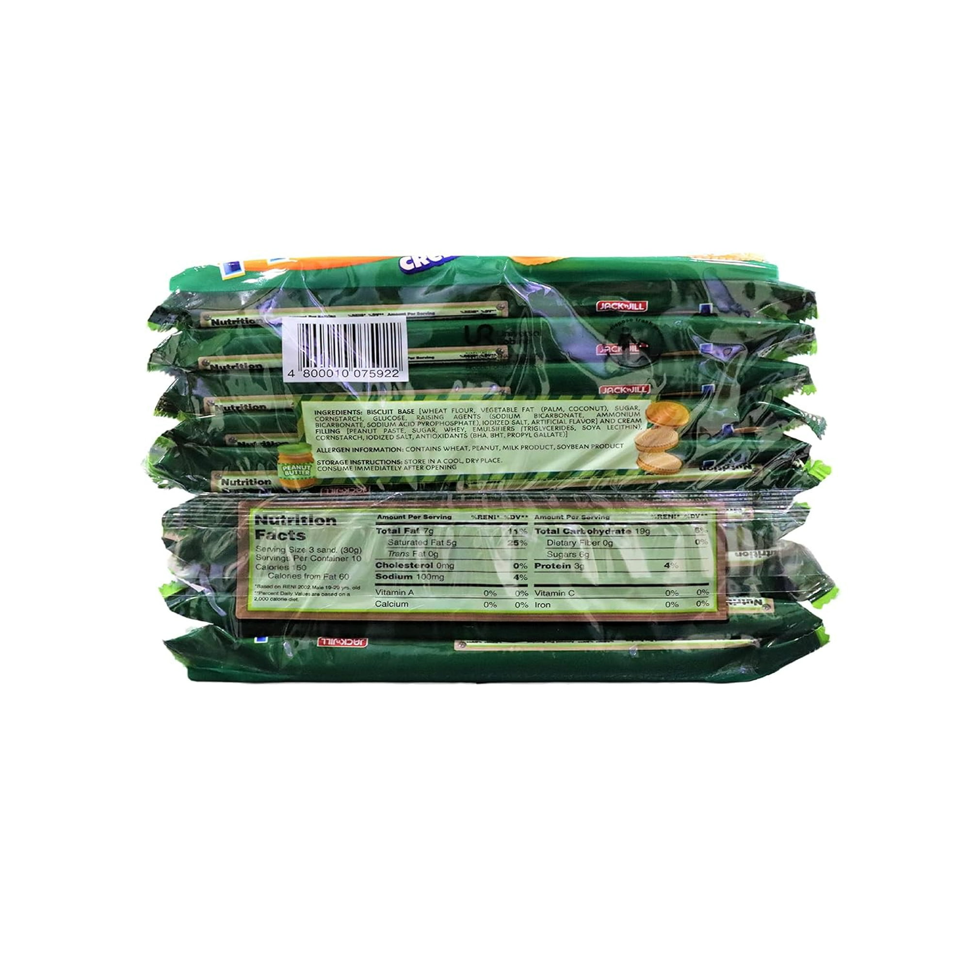 Jack n Jill Presto Creams Peanut Butter Sandwich Cookies 10x 30g