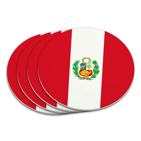 

Peru With Seal National Country Flag Coaster Set