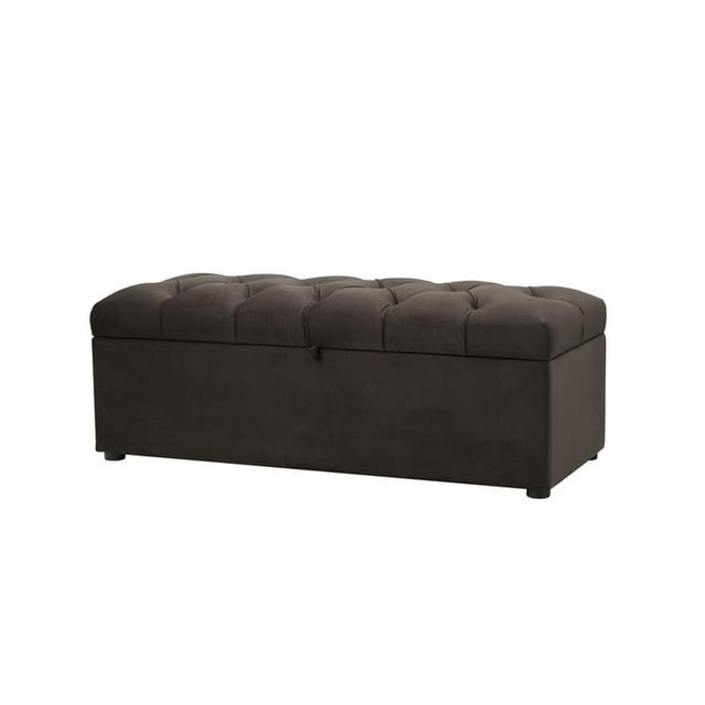 Arlo Tufted Storage Bench Dark Charcoal Grey