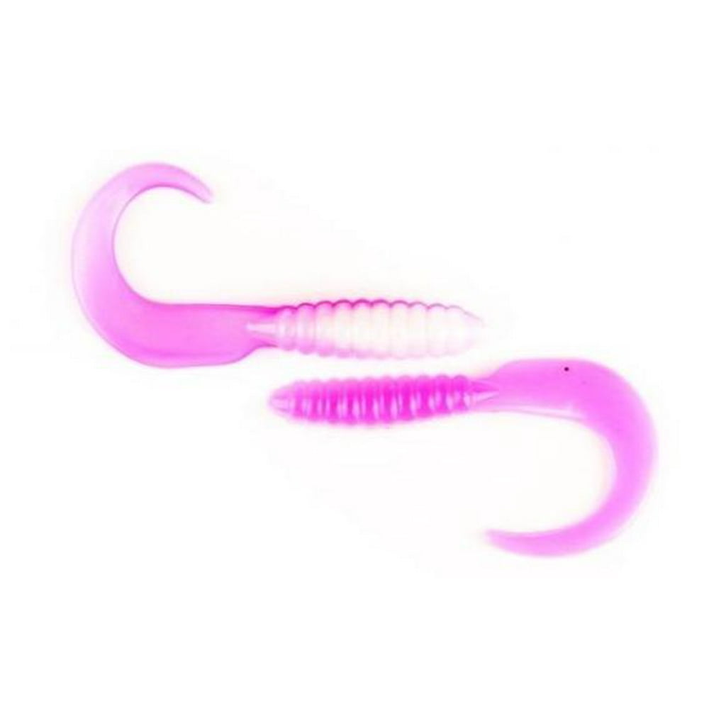 X Zone Fishing Lure 33741 2" Swirl Tail Grub 741 Pink/White (18/Pack