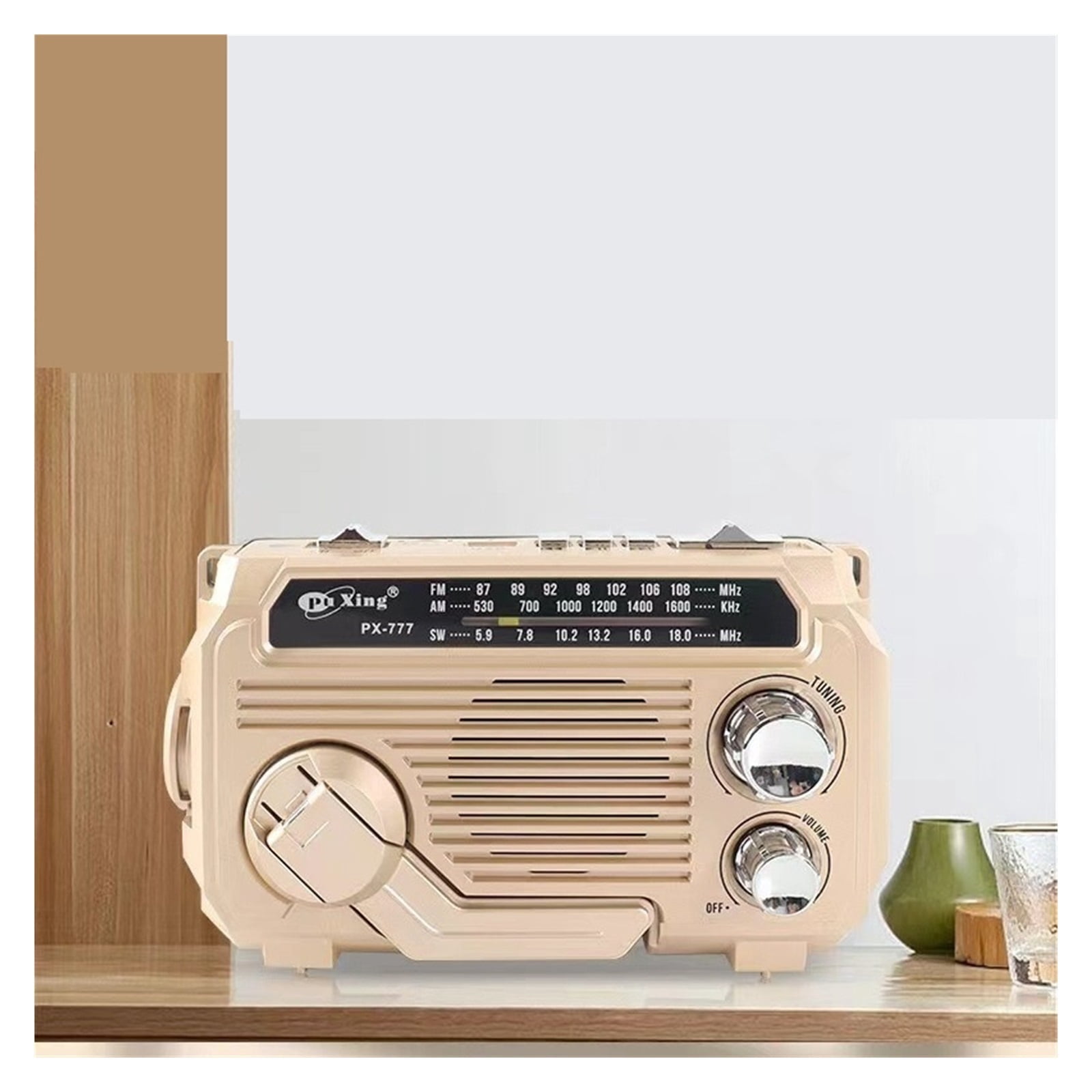 Portable High Sensitivity FM AM SW Radio Solar Charging Emergency Receiver Hand Crank Bluetooth Speaker Music Player AUX ,Listen Anytime, Anywhere
