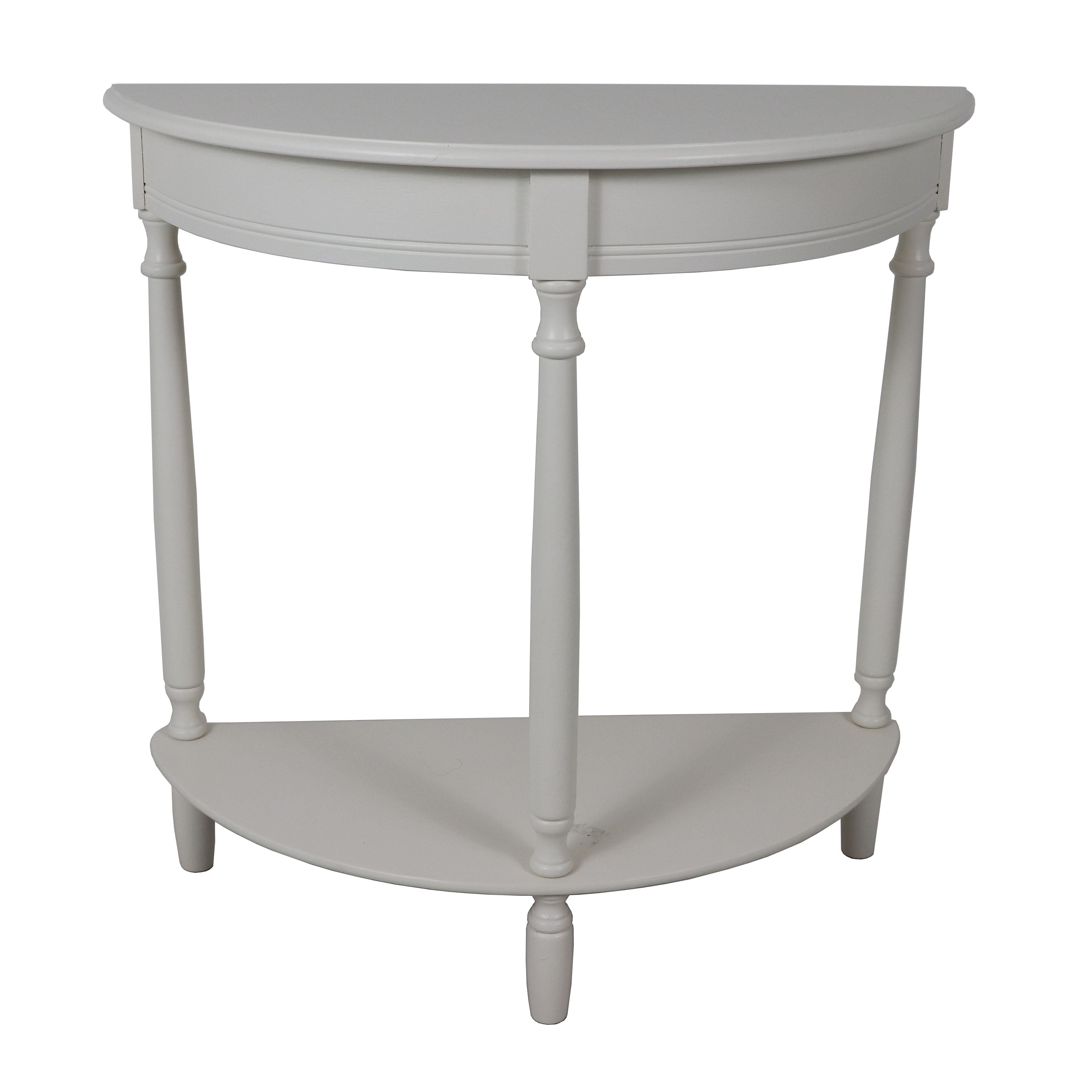 Decor Therapy Simplify Half Round Accent Table, White