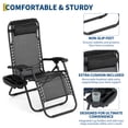 thumbnail image 4 of Set of 2 Folding Patio Lounge Chairs, Adjustable Reclining Chaise Loungers with Cup Holder Tray and Removable Headrest for Poolside, Beach and Backyard, 4 of 8