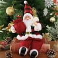 thumbnail image 6 of 14 Inch Christmas Sitting Santa Hand Crafted Cute Chic Santa Claus Figurines Doll with Gift Bag and Little Bear Christmas Decoration for Home Office Table Xmas Party Ornament Gift, 6 of 6
