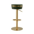 thumbnail image 3 of Maklaine Malachite Green and Gold Vegan Leather Adjustable Stool, 3 of 10