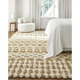 thumbnail image 6 of BoutiqueRugs Evely Boho Moroccan Geometric Shag Oversized for Living Room, Bedroom, Dorm, Kids Room - Mustard, Ivory - 9'2" x 12' (9x12), 6 of 8