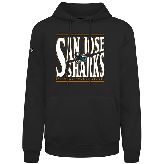 Men's Levelwear  Black San Jose Sharks Podium Powerhouse Pullover Hoodie