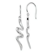 Sterling Silver White Ice Diamond Earrings 47x9 mm (0.06 cttw, I1-I3 Clarity, I-J Color)