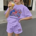 thumbnail image 6 of ZVAVZ Boys Girls 4th of July Outfits American Flag Graphic Tee and Shorts Patrotic Matching Set 250th Anniversary Clothing Set Summer Casual Tracksuit Purple 3-4Years, 6 of 7