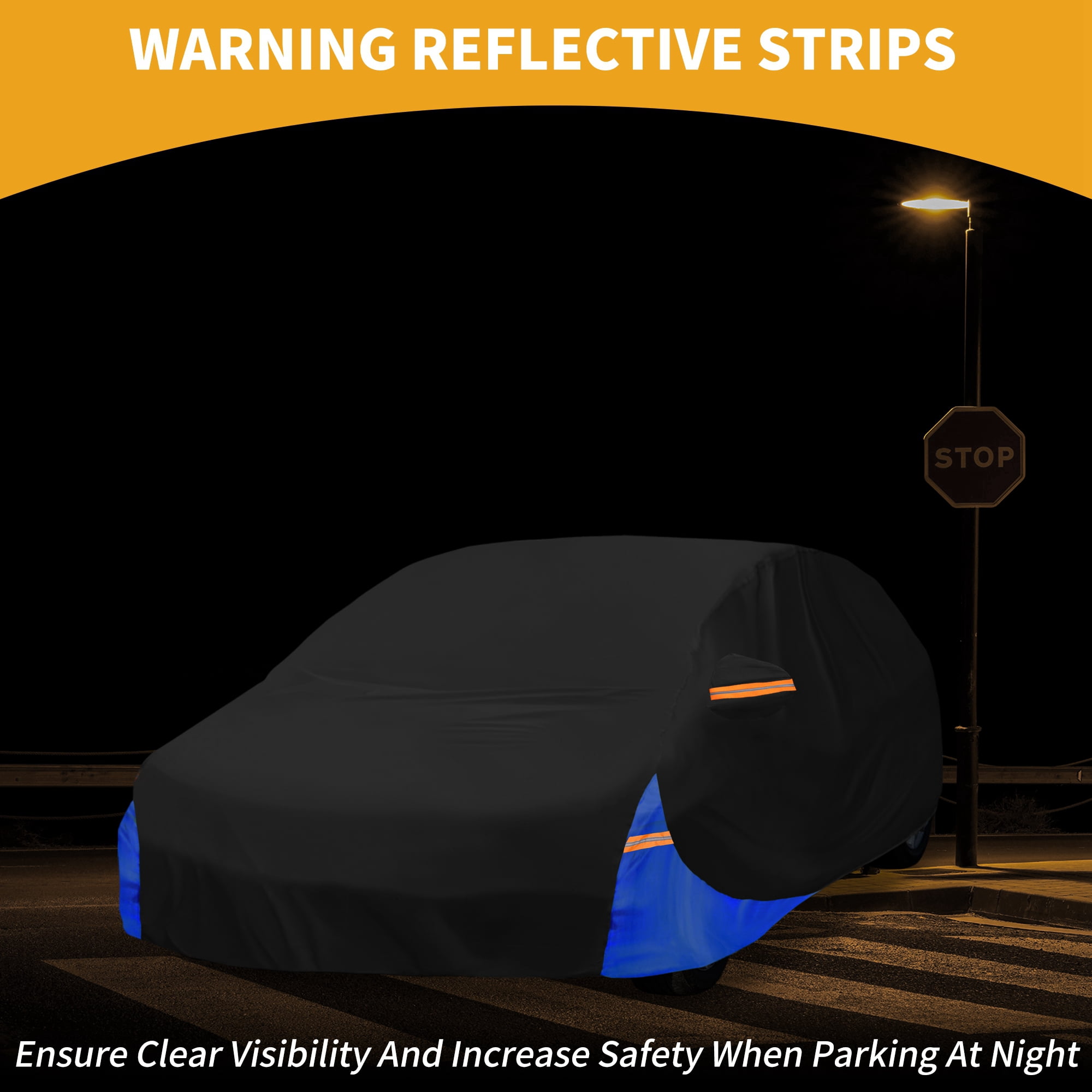 Unique Bargains Car Cover Right Side Zipper 175.2"x68.9"x51.18"