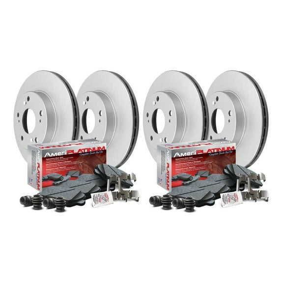 2013-18 Toyota Rav 4 Front & Rear Ceramic Brake Pad & Coated Rotors For LE 275mm
