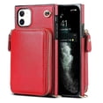 thumbnail image 1 of Funda tipo cartera para iPhone 11 con tarjetero y correa para el hombro para mujer, 1 of 5