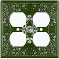 thumbnail image 3 of Metal Light Switch Plate Cover Elegant Starry Night Maroon Green Frame FRA029, 3 of 13