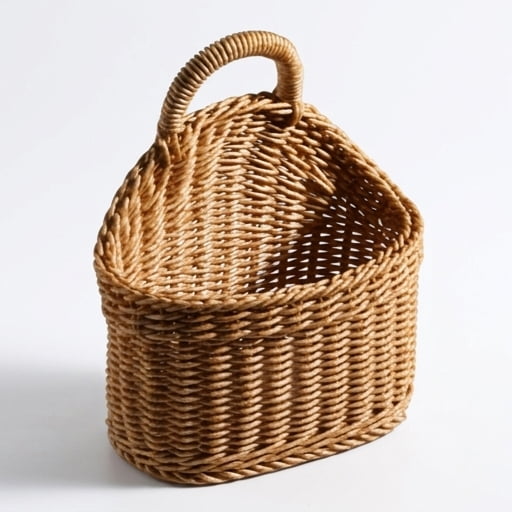 Natural Wall Basket Wicker Woven Storage Basket Handmade Willow Planter Basket Farmhouse Flower Vase with Handle for Home Garden Wedding Wall Decor