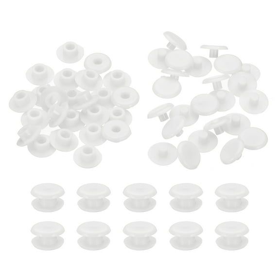 M5*3mm Plastic Binding Post, 24 Sets Plastic Chicago Screws Binding Screw Rivets Post Press-on Buckle for Leather Scrapbook Photo Albums, White