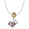 thumbnail image 1 of Delight Jewelry Pink Cheetah Print Heart with Nurse Hat Mia Monkey Charm Necklace, 1 of 4