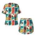 thumbnail image 5 of Naloa Colorful Hawaii Palms Women's Short-Sleeved Pajama Set, Loungewear, Summer pajamas, Breathable Cozy - 3X-Large, 5 of 9
