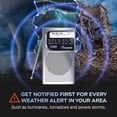 thumbnail image 3 of Vondior NOAA Weather Radio, Emergency AM/FM, Best Reception Long Lasting Transistor, 1.1'' H, Silver, 3 of 7