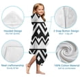 thumbnail image 7 of Black and White Zigzag Pattern Hooded Bath Towel，50"x30" for Ages 3 To 12 Kids, Quick Dry Lightweight Soft Microfiber Hood Beach Towel Cover Up for Kids, 7 of 7