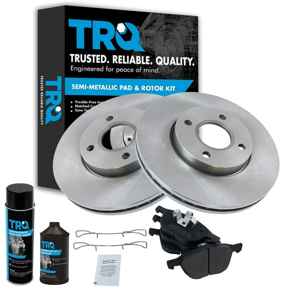 TRQ Front Disc Brake Pad & Rotor Kit w/Chemicals for 05-07 Ford Focus BKA15460