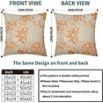 thumbnail image 3 of Orange Flower Pillow Covers 18x18 Set of 2 Fall Dahlia Floral Modern Geometric Floral Cream Outdoor Decorative Throw Pillows Farmhouse Pillowcases Linen Cushion Case Decor for Home Sofa Couch Bed, 3 of 6