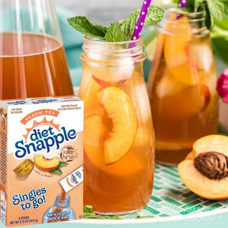 RGSBEBEHOU Snapple Diet Peach Tea Drink Mix, Zero Sugar, Low