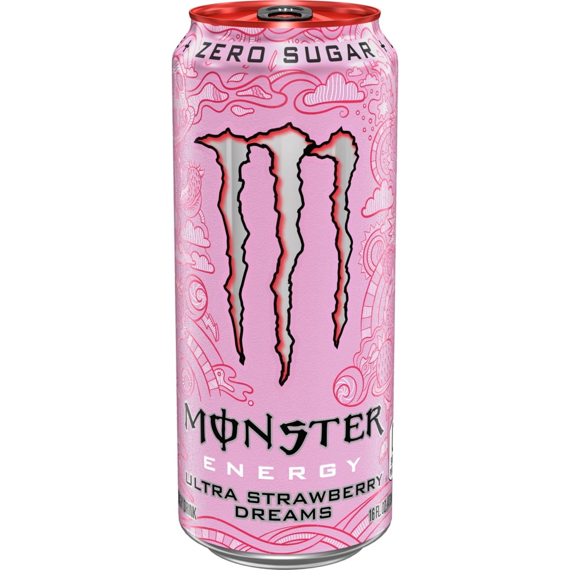 Monster Energy Ultra Strawberry Dreams, Sugar Free Energy Drink, 16 fl oz Cans, Pack of 12