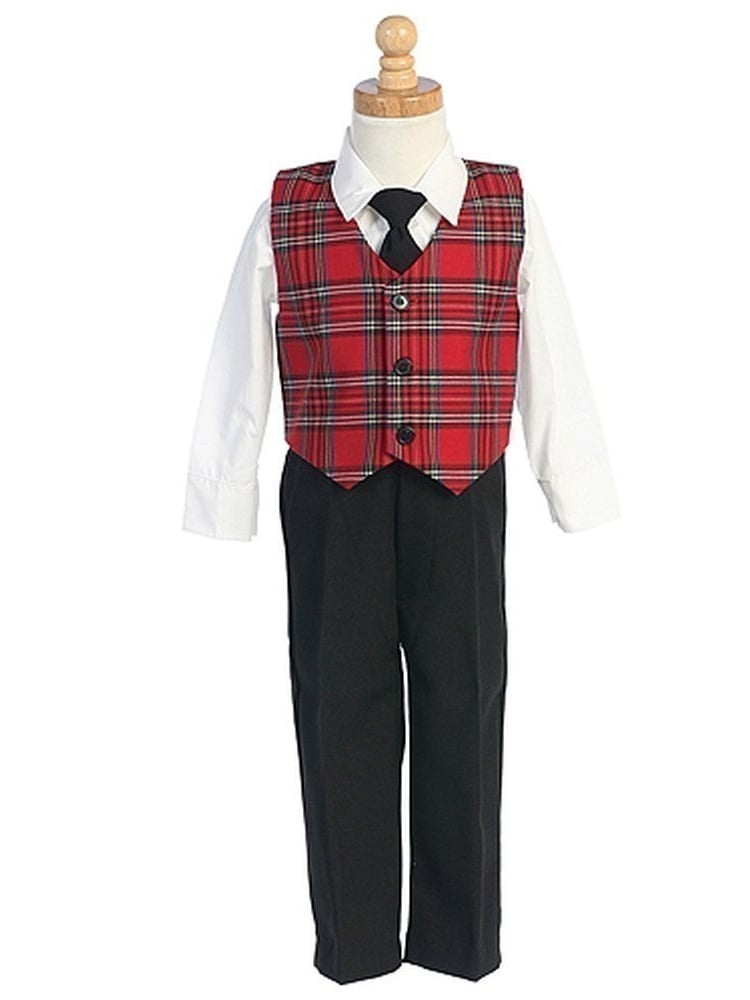 plaid christmas vest