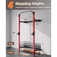 thumbnail image 6 of Folding Wall Mounted Squat Rack, Multi-Functional Power Rack for Home Gym Small Spaces, 1000 Pounds Capacity Foldable Squat Rack with Attachments, 2.36" x 2.36" Space Saving Power Cage, 6 of 7