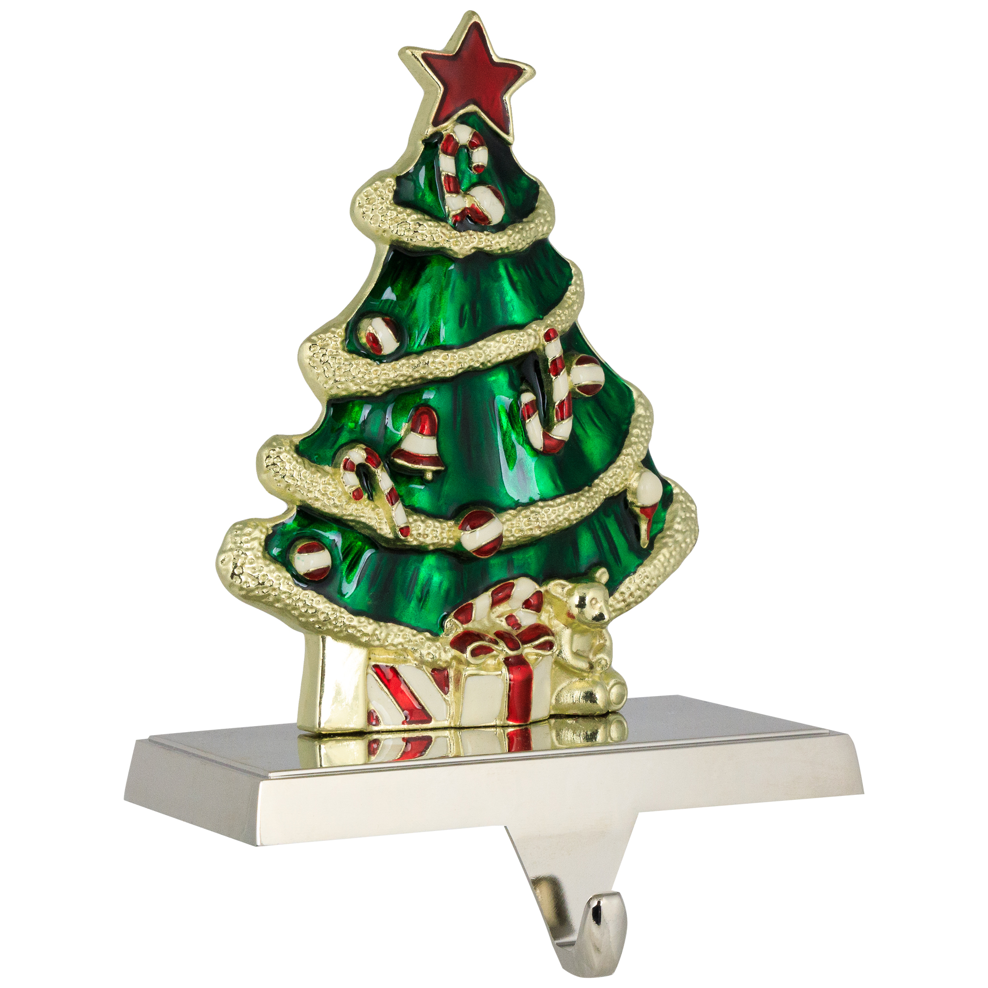 Northlight Decorated Christmas Tree Metal Stocking Holder - 6"