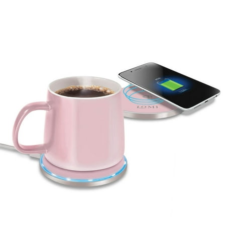 Lomi 2-In-1 Smart Mug Warmer and QI Wireless Charger  Blush