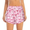 thumbnail image 2 of Fuzoiu Pink bows Print Women's Athletic Shorts, Double-Layer Running Shorts with Pocket,Women's Workout Shorts for Yoga, Gym, and Workouts-X-Large, 2 of 7